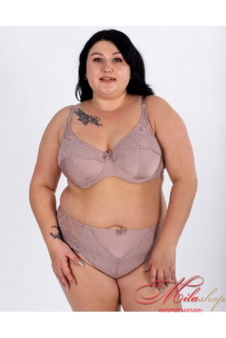 Кружевной комплект с мягкой чашкой Lanny Mode 11467+51467 пудра 80Д+Хл,2Хл